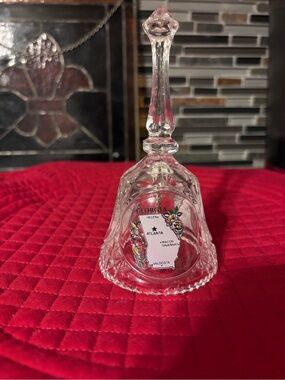 State of Georgia Souvenir Crystal Bell with State Map